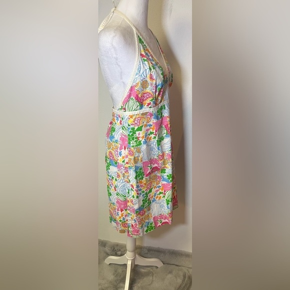 Lilly Pulitzer Patchwork Halter Dress Colorful Preppy Classy Chic  
Size 8 - Picture 2 of 5